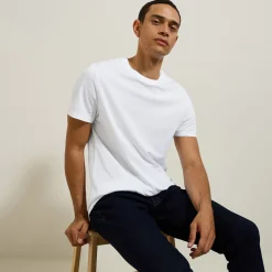 Outlet Basic, katoenen T-shirt met ronde hals T-shirt