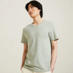 Flash Sale Basic T-shirt met V-hals in biokatoenn T-shirt