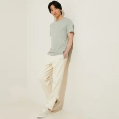 Flash Sale Basic T-shirt met V-hals in biokatoenn T-shirt