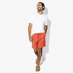 Cheap Bermuda met elastische taille in katoengaas Bermuda