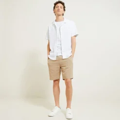 Discount Bermuda met elastische taille in katoengaas Bermuda