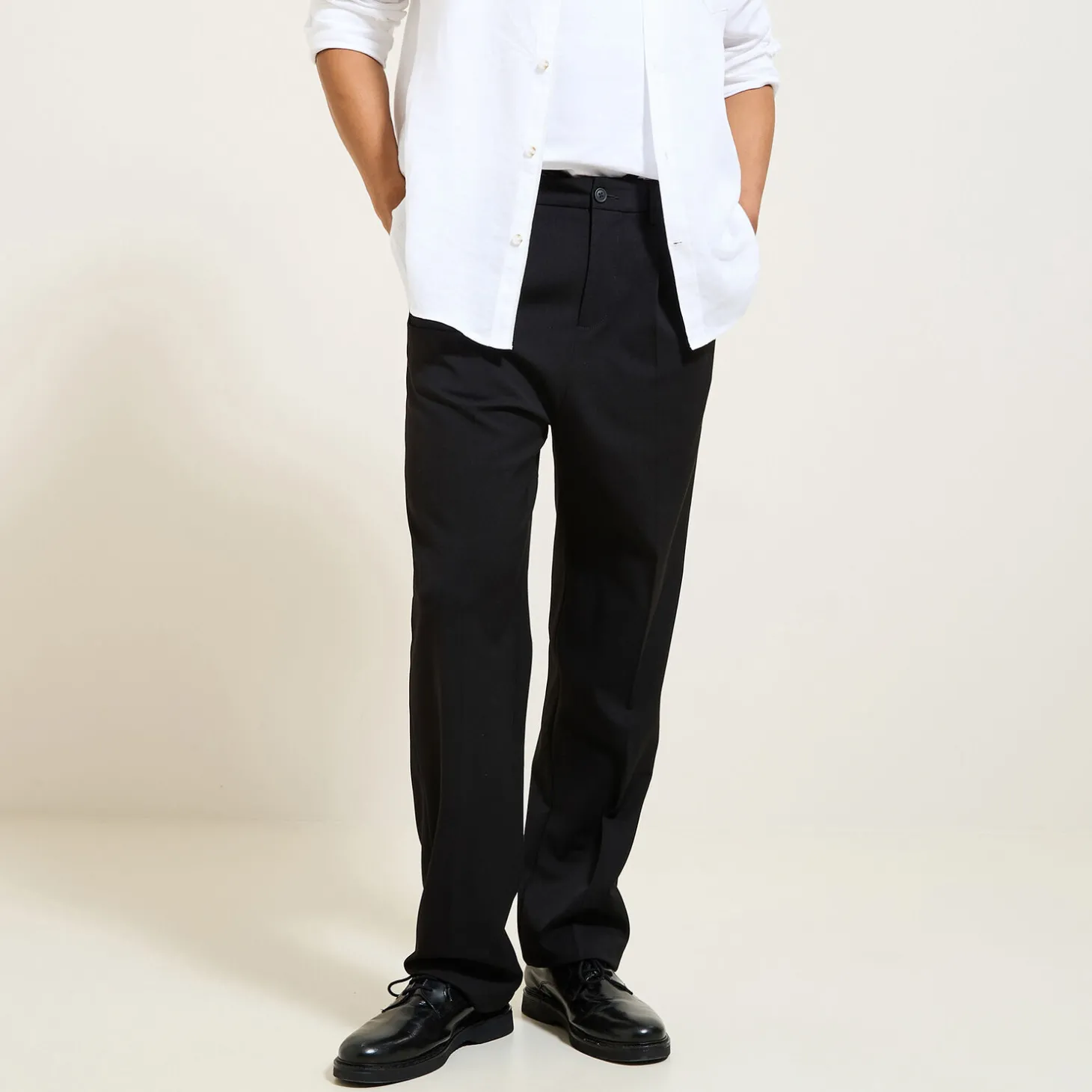 New Brede broek met plooien Broek