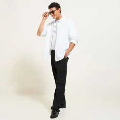 New Brede broek met plooien Broek