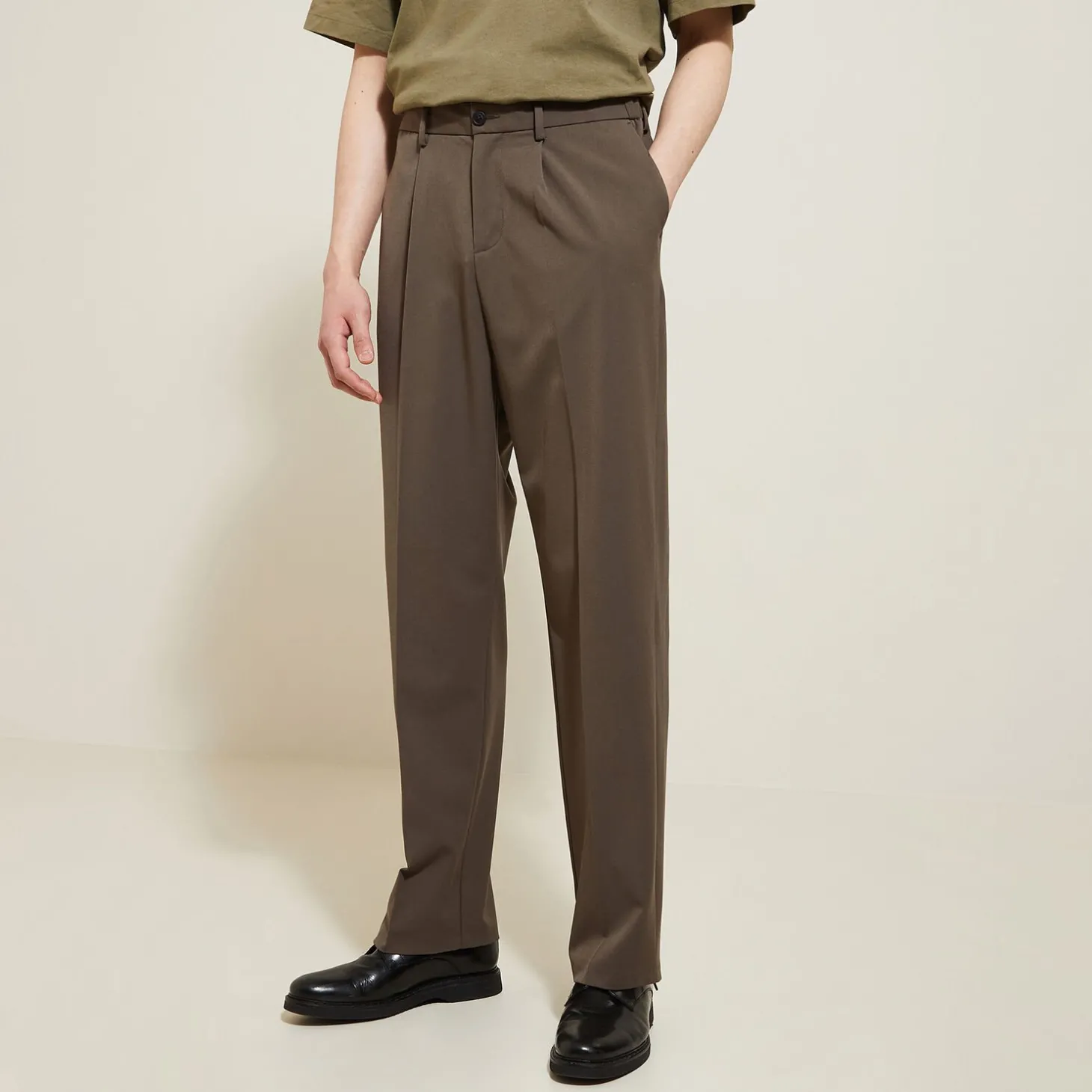 Shop Brede broek met plooien Broek