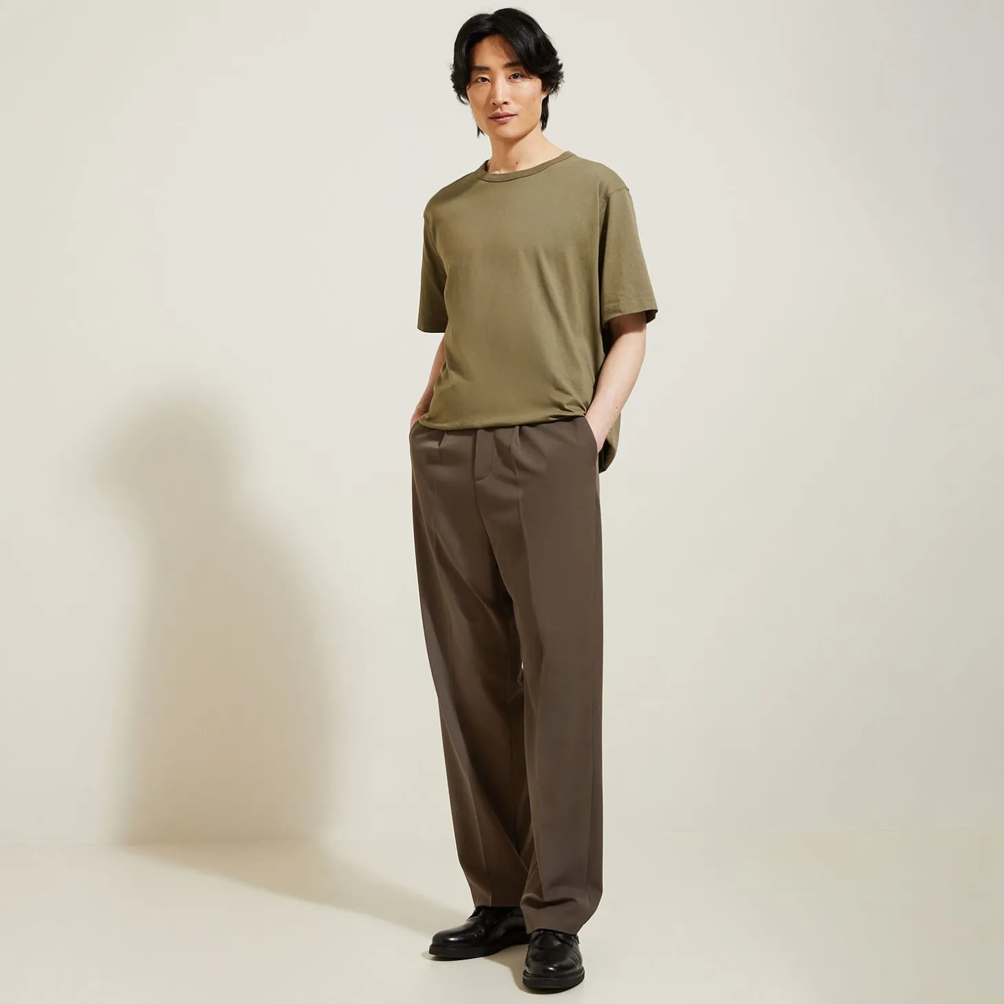 Shop Brede broek met plooien Broek