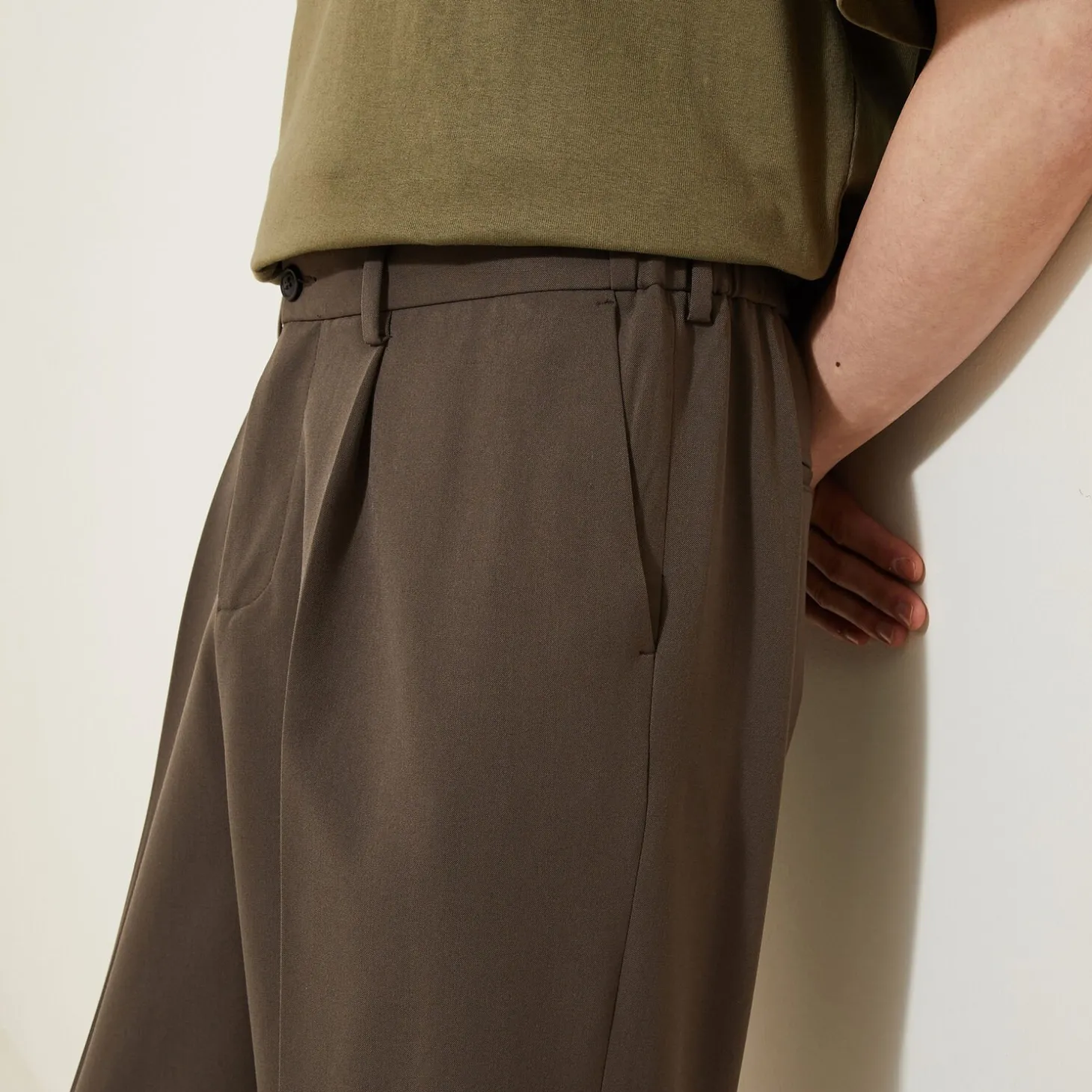 Shop Brede broek met plooien Broek