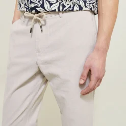 Flash Sale Broek in katoen en linnen met trekkoord Broek Chino|Broek