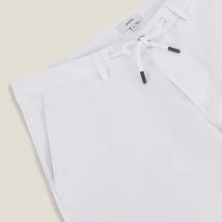 Store Broek in katoen en linnen met trekkoord Broek Chino|Broek