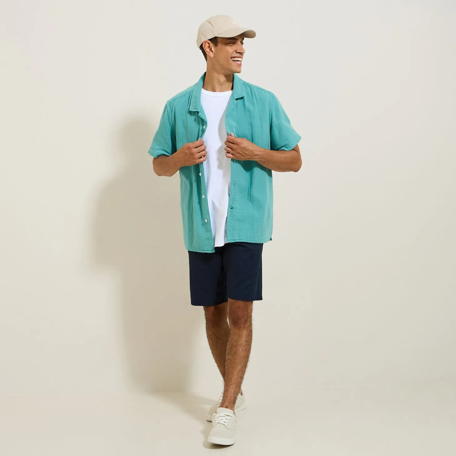 Flash Sale Effen bermuda in katoen en linnen Bermuda