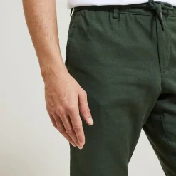 Outlet Effen bermuda in katoen en linnen Bermuda