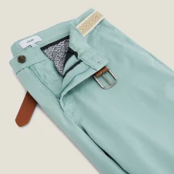 Flash Sale Effen chinobermuda met riem Bermuda