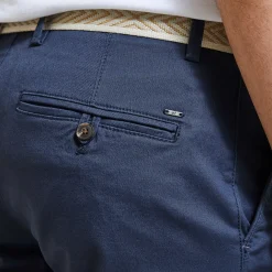 Fashion Effen chinobermuda met riem Bermuda