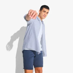 Fashion Effen chinobermuda met riem Bermuda