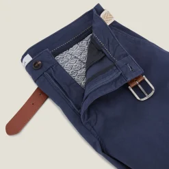 Fashion Effen chinobermuda met riem Bermuda