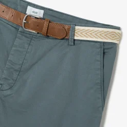 Cheap Effen chinobermuda met riem Bermuda