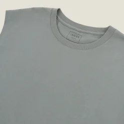 Clearance Effen mouwloos hemdje met ronde hals in katoen T-shirt