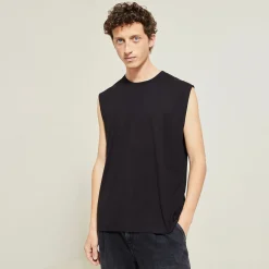 Cheap Effen mouwloos hemdje met ronde hals in katoen T-shirt