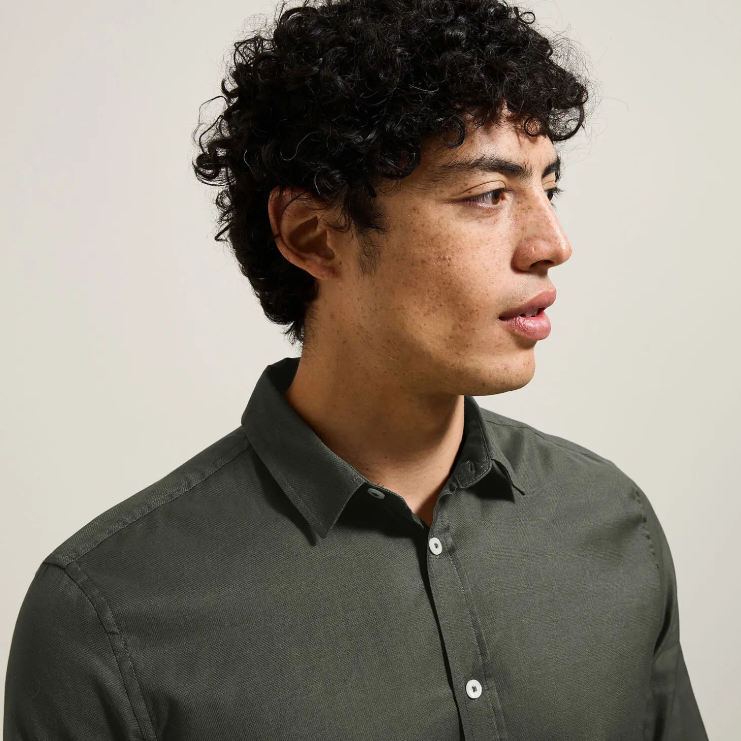 Online Effen overhemd in piquékatoen Overhemd