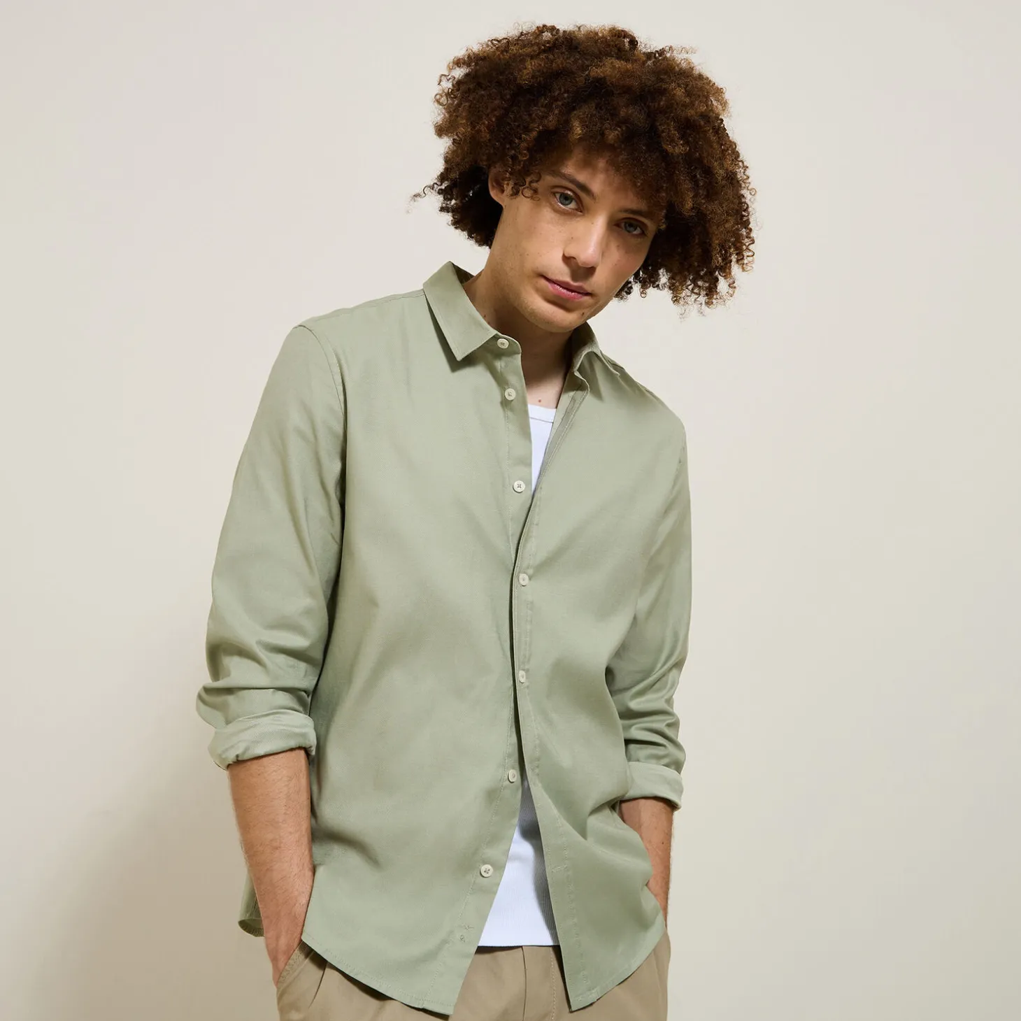 Hot Effen overhemd in piquékatoen Overhemd