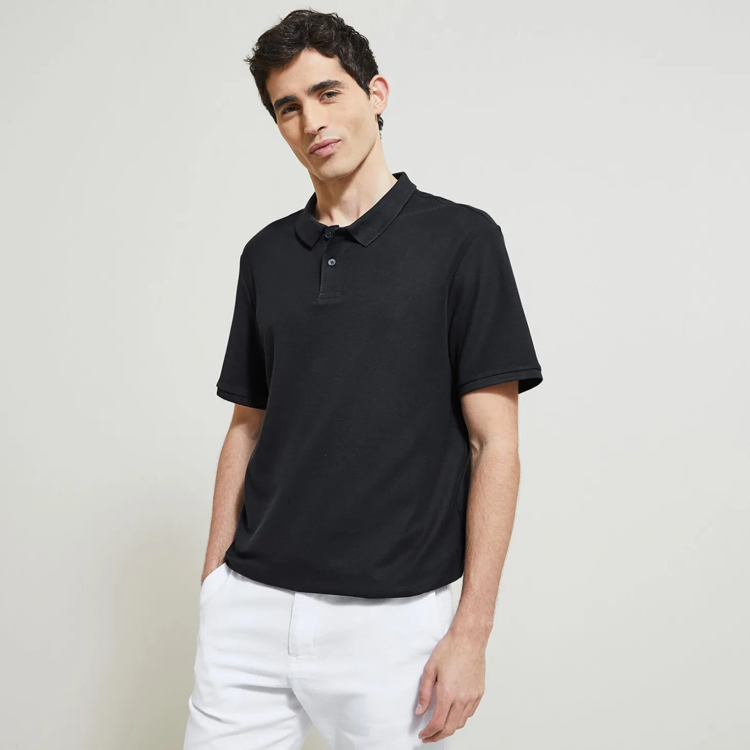 Fashion Effen polo in piquékatoen met korte mouwen Polo