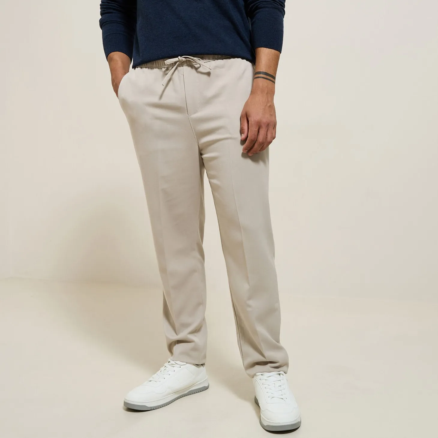 Fashion Effen relaxed broek Broek