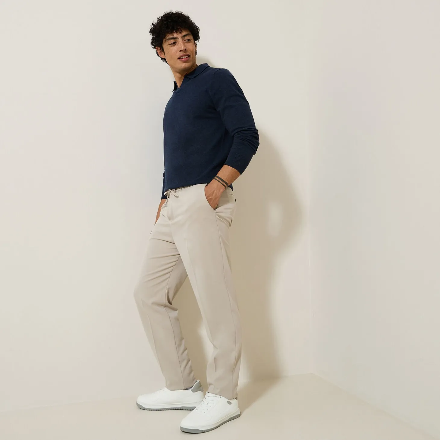 Fashion Effen relaxed broek Broek