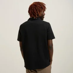 Online Effen relaxed polo met korte mouwen in textuurstof Polo