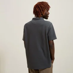 Flash Sale Effen relaxed polo met korte mouwen in textuurstof Polo