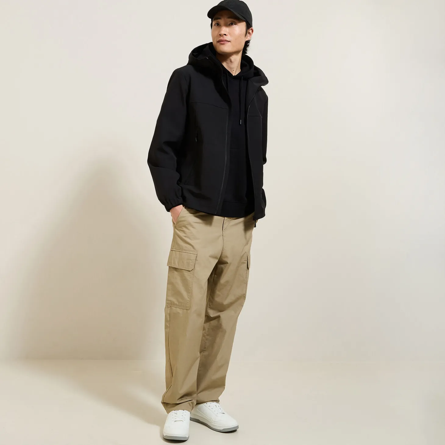 Shop Effen sweater met kap Sweater