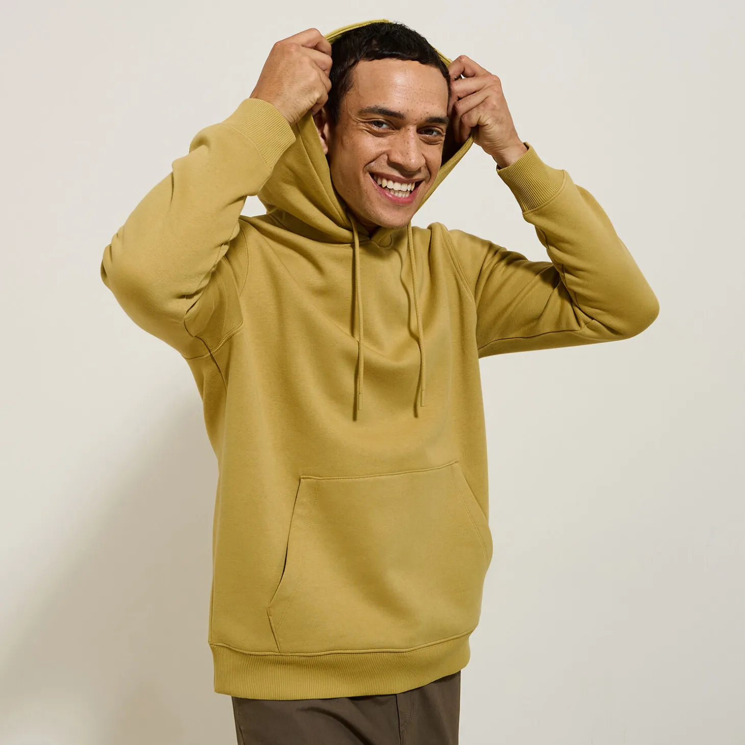 Shop Effen sweater met kap Sweater