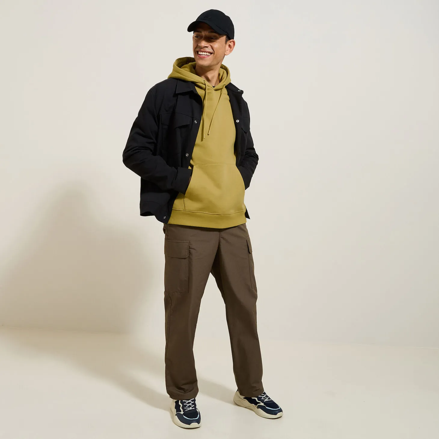 Shop Effen sweater met kap Sweater