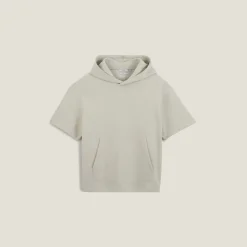 Fashion Effen sweater met kap en korte mouwen Sweater