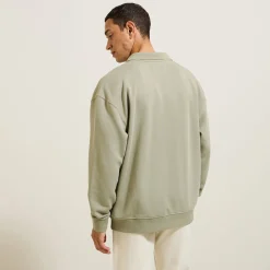 Shop Effen sweater met resortkraag Sweater