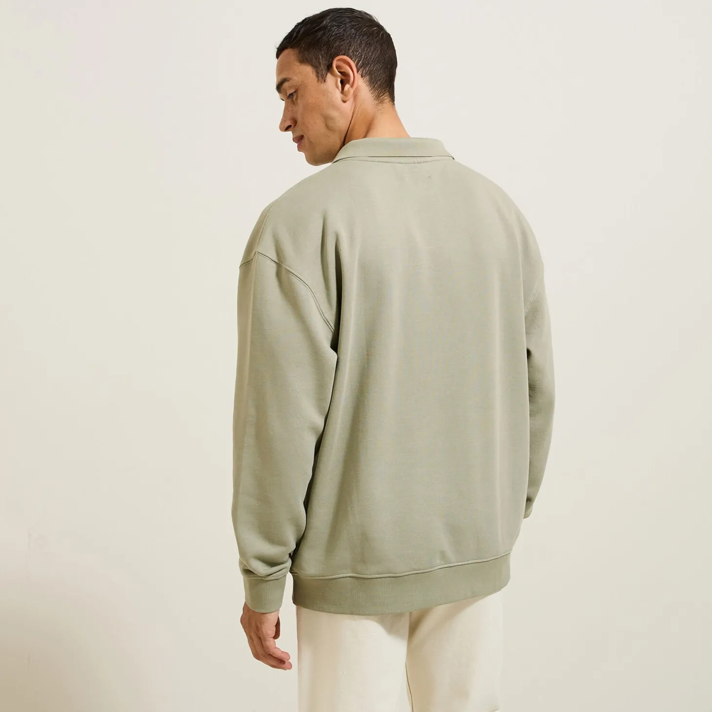 Shop Effen sweater met resortkraag Sweater