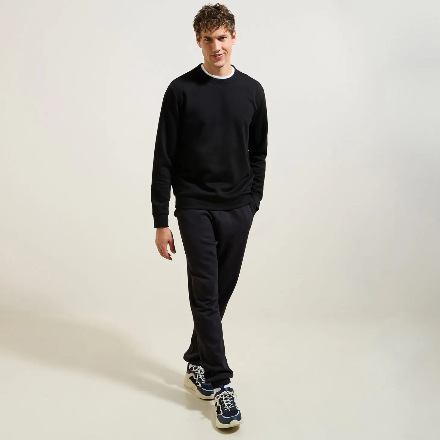 Clearance Effen sweater met ronde hals Sweater