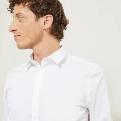 Store Extraslim effen hemd in gerecyclede polyamide Formele Overhemden|Overhemd