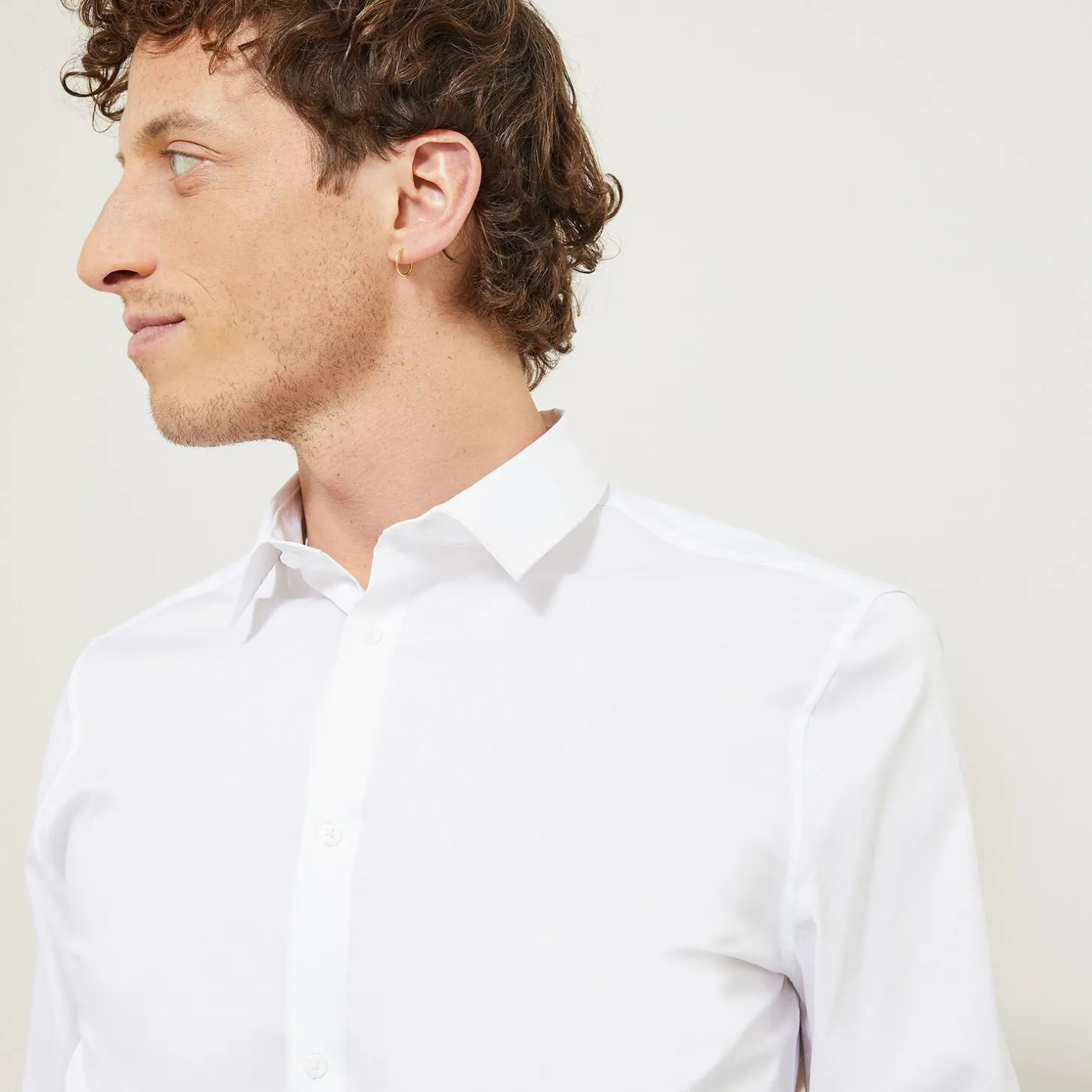 Store Extraslim effen hemd in gerecyclede polyamide Formele Overhemden|Overhemd