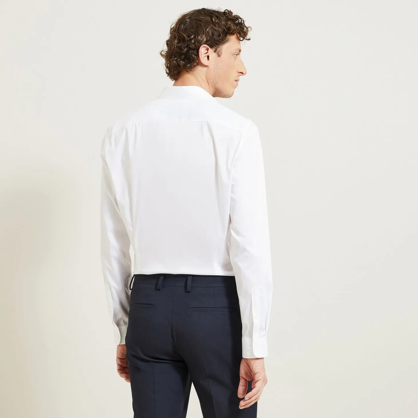 Store Extraslim effen hemd in gerecyclede polyamide Formele Overhemden|Overhemd