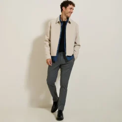 Outlet Flanellen chinobroek met plooien Broek