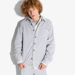 Sale Fluwelen overhemdjas met hemdskraag Overshirt|Overhemd