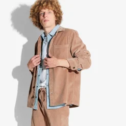 Cheap Fluwelen overhemdjas met hemdskraag Overshirt|Overhemd