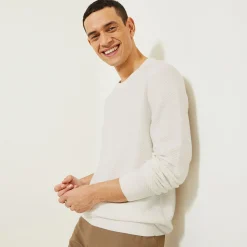 Discount Gemêleerde fantasie trui met ronde hals Trui