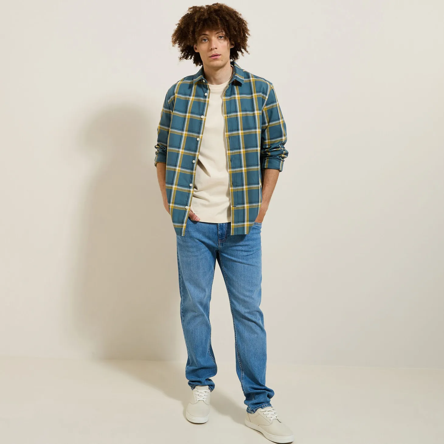 Discount Geruit flanellen overhemd Overhemd