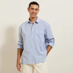 Cheap Gestreept hemd in katoen Formele Overhemden|Overhemd