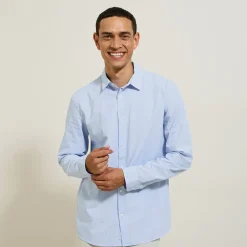 Best Sale Gestreept katoenen overhemd Overhemd|Formele Overhemden