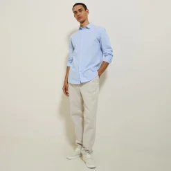 Best Sale Gestreept katoenen overhemd Overhemd|Formele Overhemden