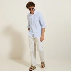 Cheap Gestreept overhemd in seersucker katoen Formele Overhemden|Overhemd