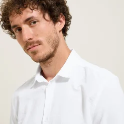 New Gestreept overhemd in seersucker katoen Formele Overhemden|Overhemd