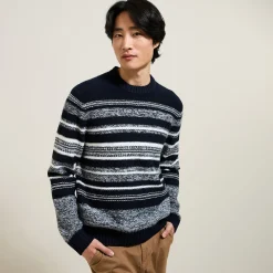 Best Gestreepte jacquard trui met ronde hals Trui