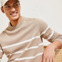 Store Gestreepte trui met ronde hals Trui